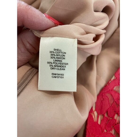 Eliza J Andressa Pink Lace Knee Length Lined Dress Sz 10 - Picture 9 of 13